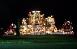 lights on a christmas house with music